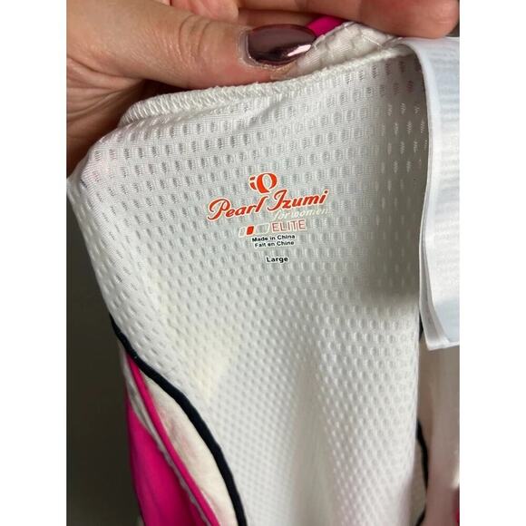 Pearl Izumi Pink White Black Triathlon Cycling Tank Top Sleeveless Size Large Wm - Picture 4 of 7